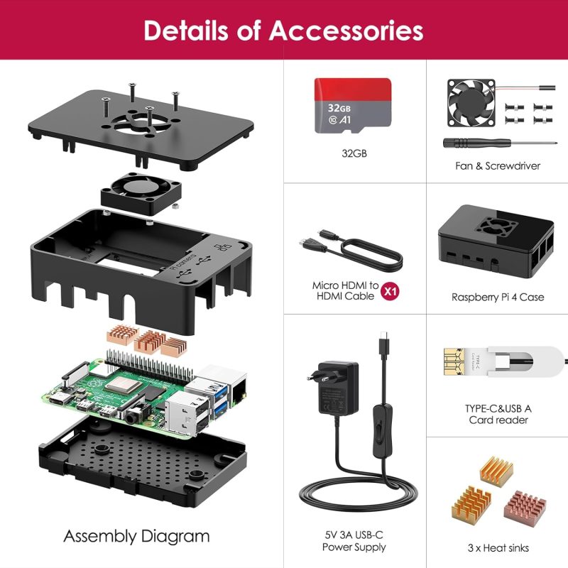 Raspberry Pi 4 Modèle B, 4 Go de RAM avec une carte mémoire de 32 Go - Image 5